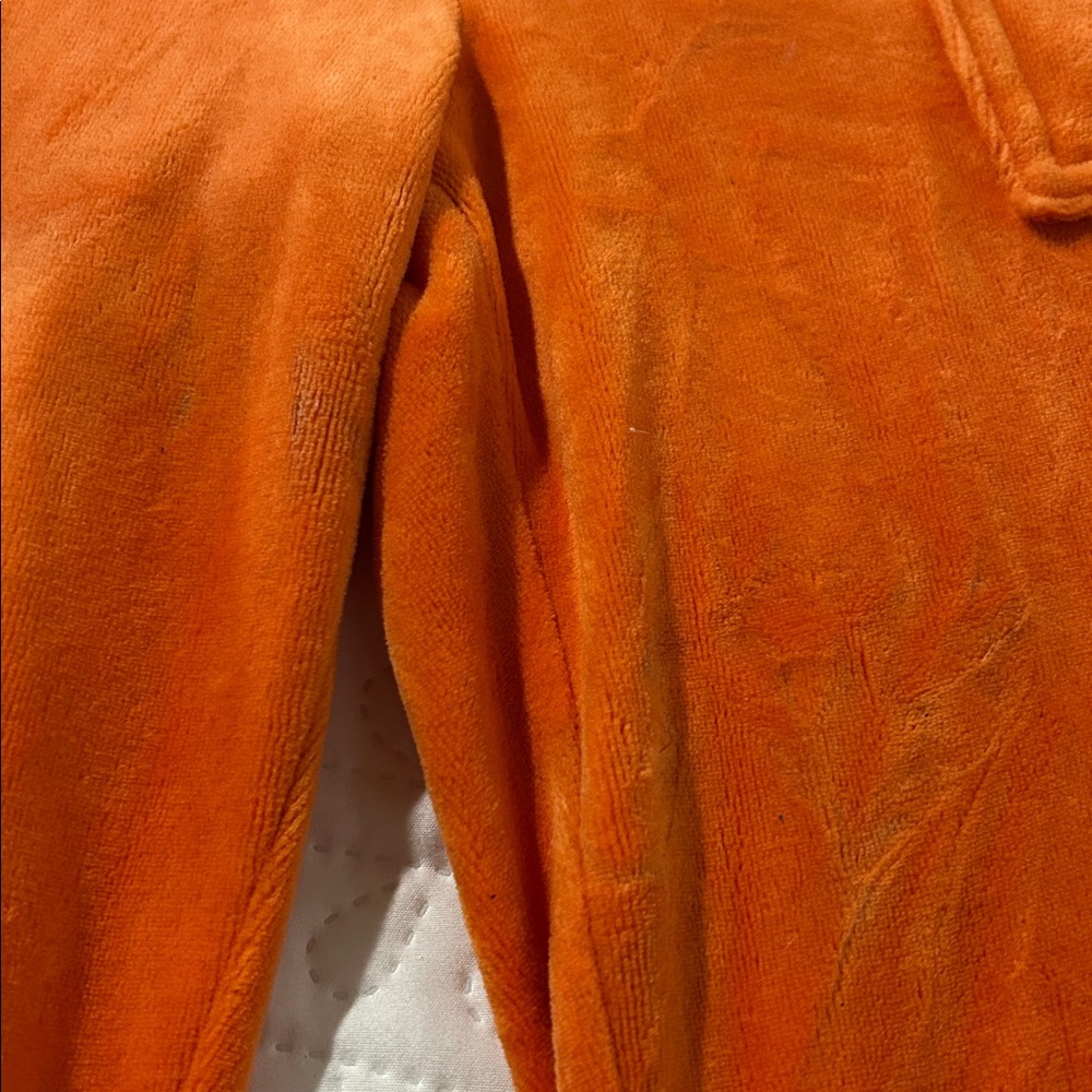 Juicy Couture Orange Velour pocket pants sz:M - Picture 4 of 10